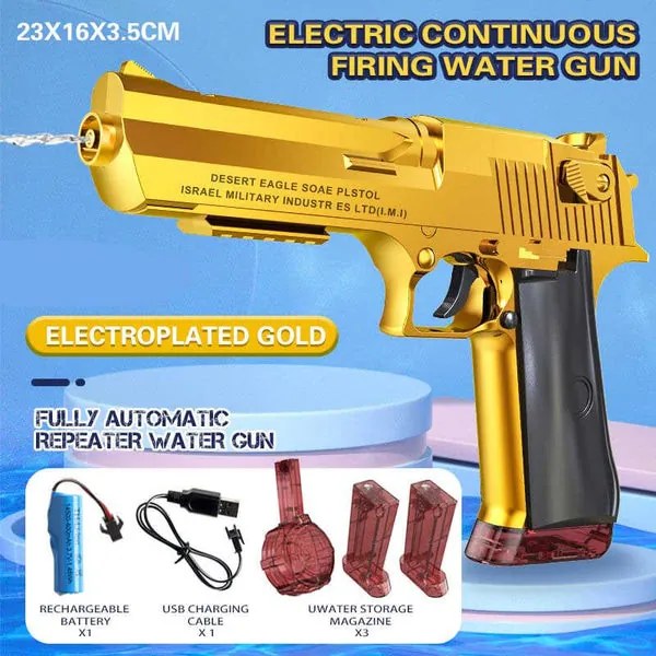 Desert Eagle teljesen automata elektromos vízipisztoly tárral vízi pisztoly felnőtteknek és Gyerekeknek 3.7V LÍtium Akku Nagy Dobtár