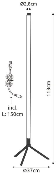Globo 28062 - ROCKY LED RGB állólámpa LED/7W/5V + távirányító