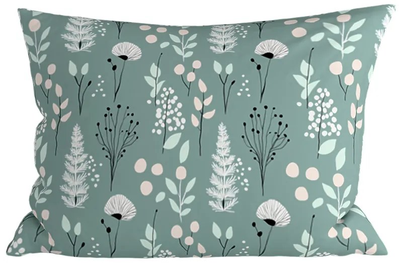 Díszpárnahuzat WILD FLOWERS 50x70 cm, mentás