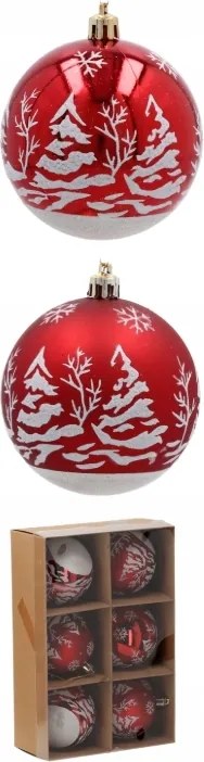 Karácsonyfadísz mintás 6 db 8cm