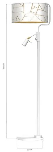 Állólámpa ZIGGY 1xE27/40W/230V + 1xGU10/MR11/7W fehér/arany