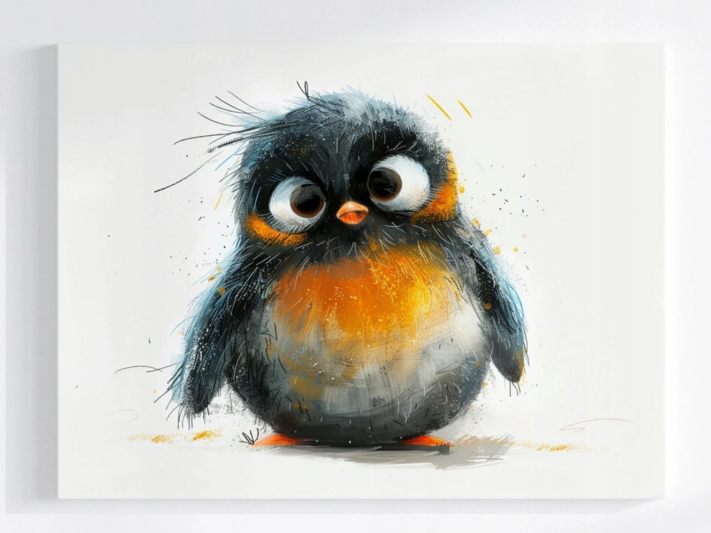 Poszter Aranyos Pingvin Gyerek Rajz Dekoráció 80x60