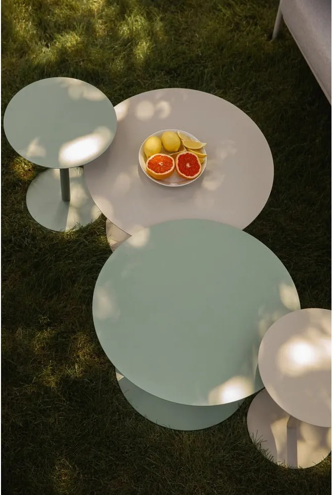 Krémszínű acél kerek dohányzóasztal ø 60 cm Snow – Zuiver