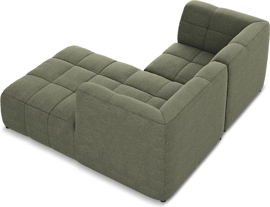 Zöld buklé sarokkanapé (jobb oldali-heverő résszel) Aloha – Makamii