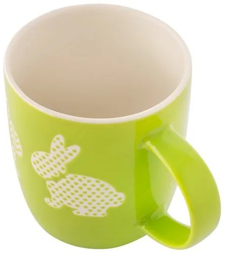 Altom Porcelánový hrnek Králíčci, 360 ml, zöld