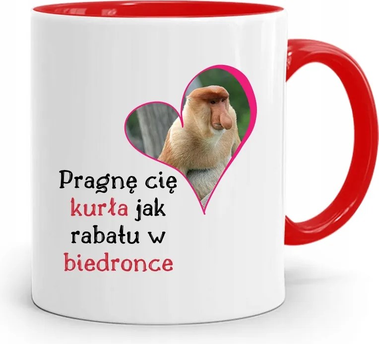 Bögre Piros Hordozó Janusz Vágyom Rád Tyúk Mint A Fényképes Nyomtatással