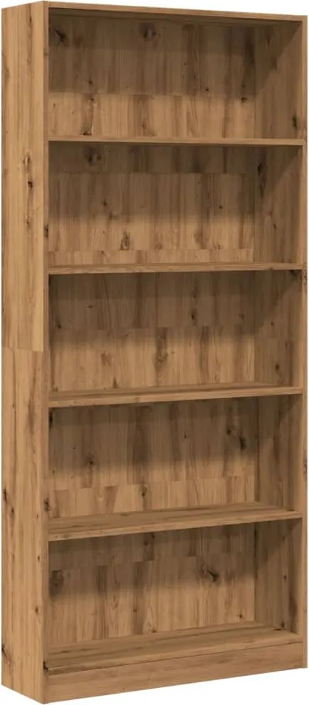 vidaXL kézműves tölgy szerelt fa könyvespolc 80 x 24 x 176 cm