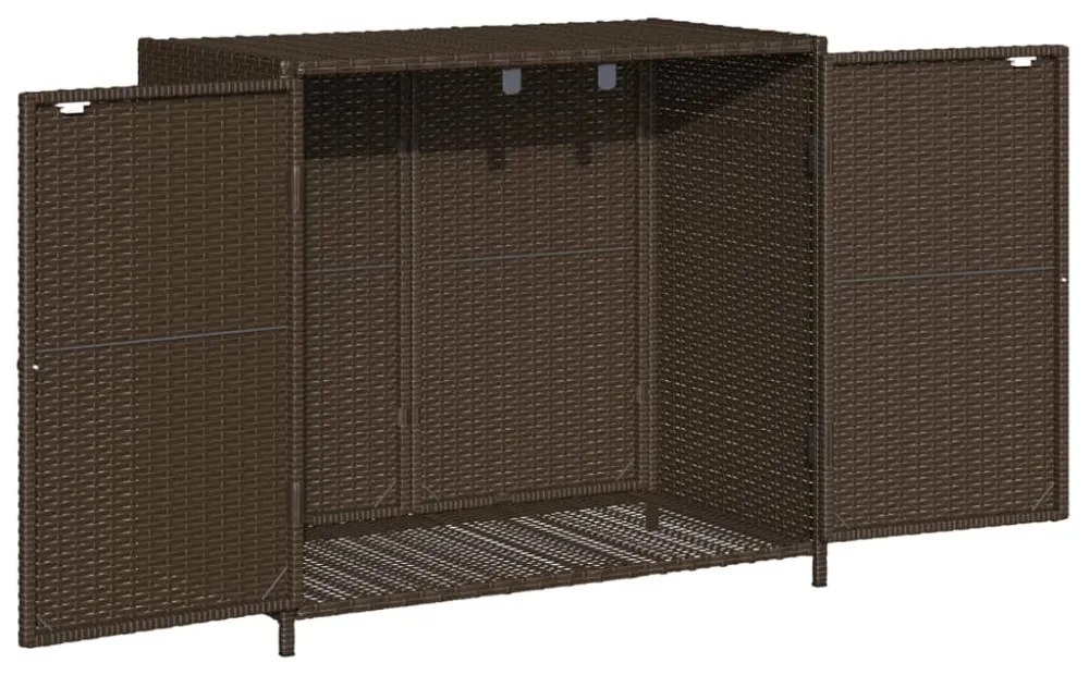 barna polyrattan kerti tárolószekrény 83x45x76 cm