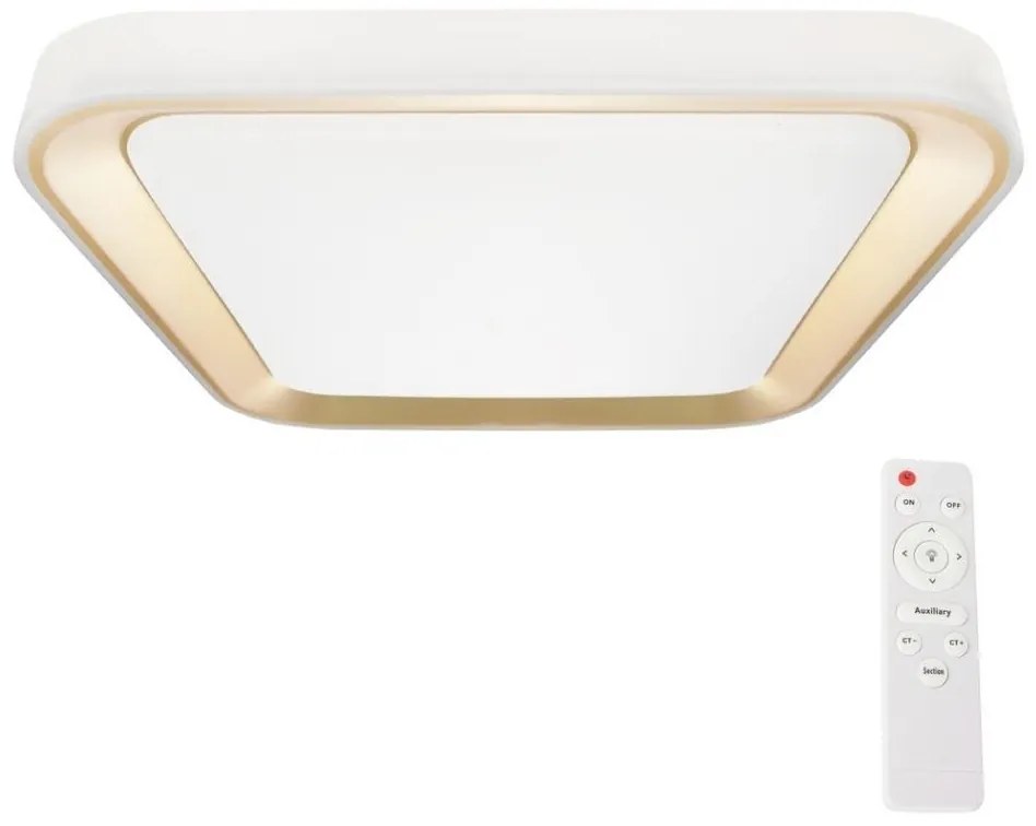 Milagro LED dimmelhető mennyezeti lámpa QUADRO LED/38W/230V 3000-6000K fehér/arany + DO MI2005