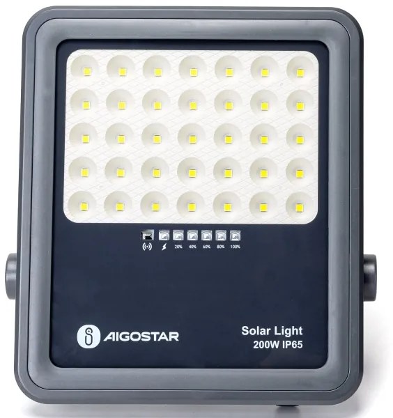 Aigostar - LED állítható fényerőjű napelemes reflektor 200W, IP65, DO