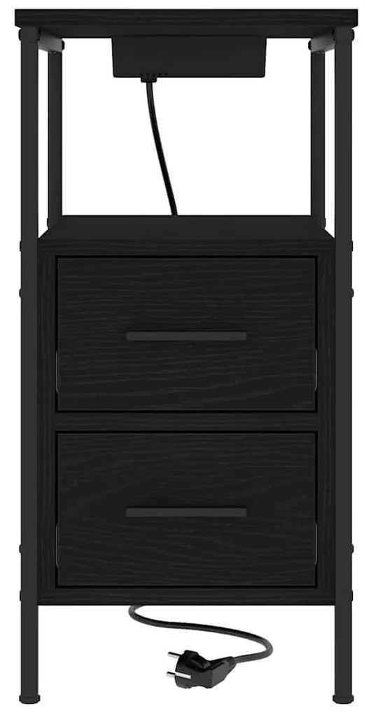 Éjjeli Szekrények 2 pcs Musta tammi 30 x 48 x 61 cm Faanyag