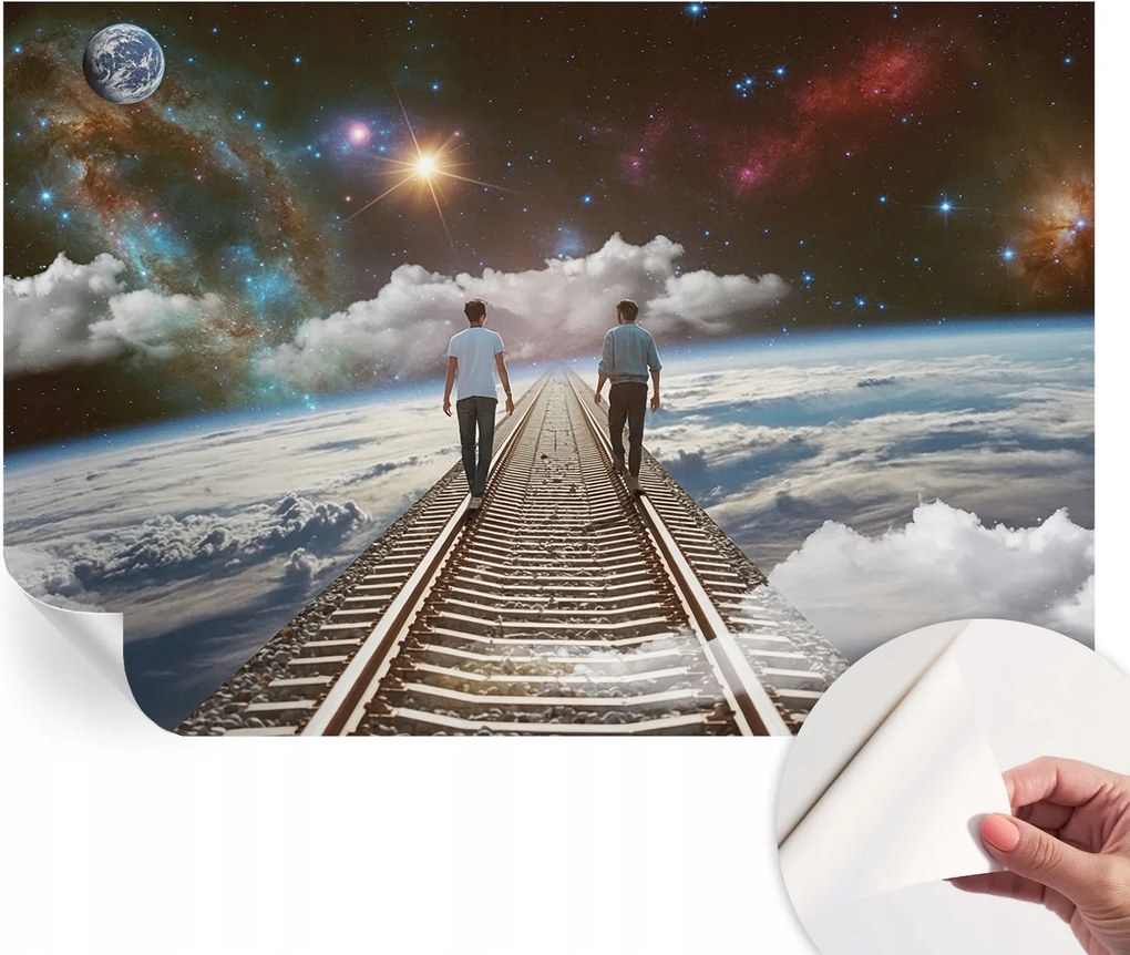 Mosható öntapadós fotótapéta étkezőbe Űrtúra 104x70 cm