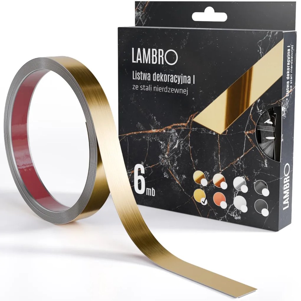 ambro öntapadós díszcsík arany matt 10-20mm