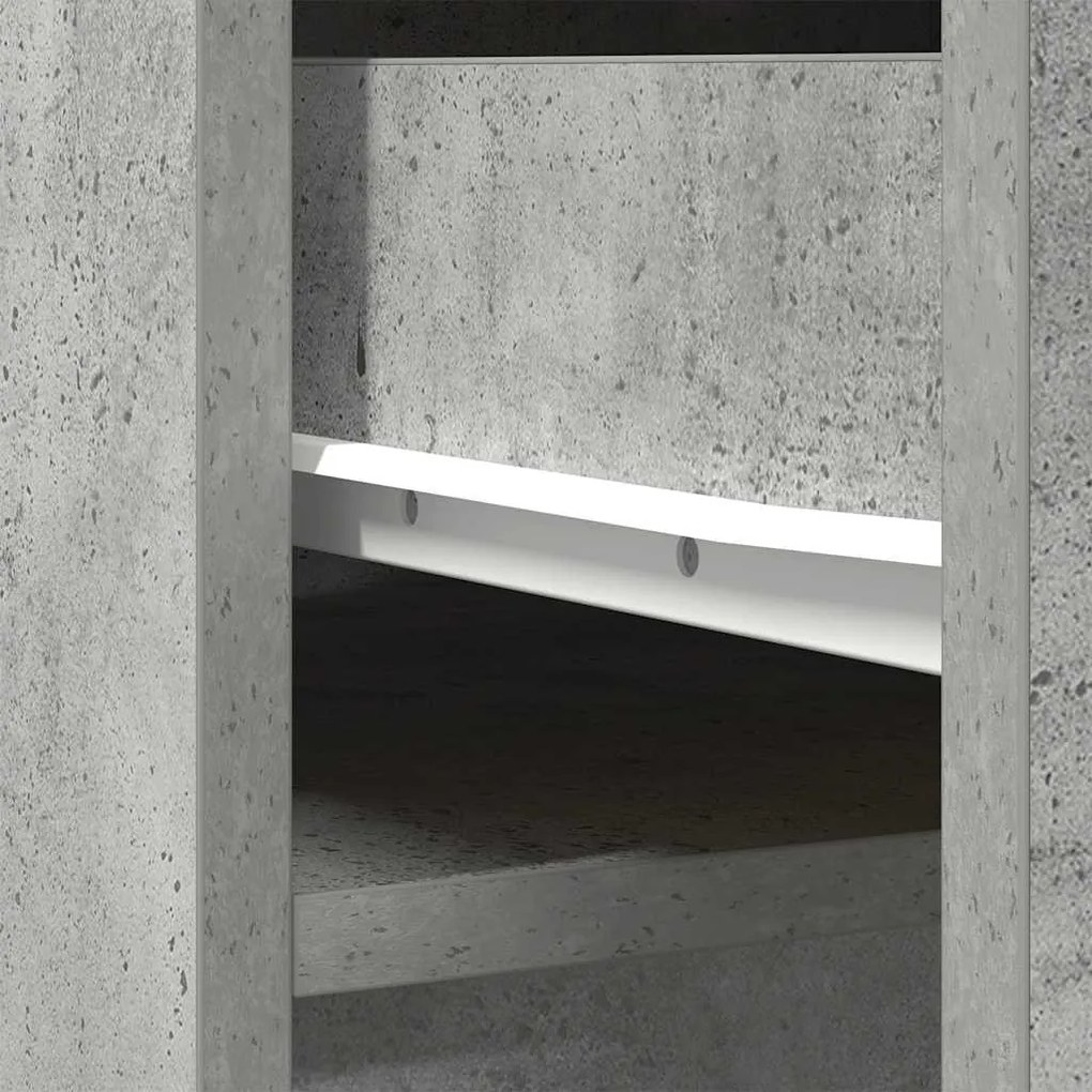 betonszürke szerelt fa magasszekrény 37,5x35x180 cm