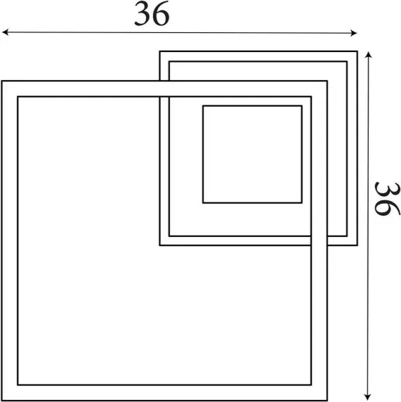 Searchlight 44250BK - fényerőszabályozható mennyezeti lámpa QUADRATE LED/24W/230V 36x36 cm