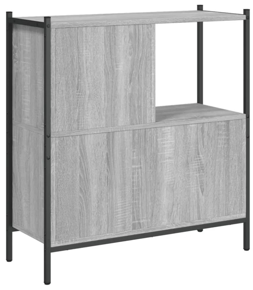 szürke sonoma színű szerelt fa könyvespolc 72 x 28 x 77,5 cm