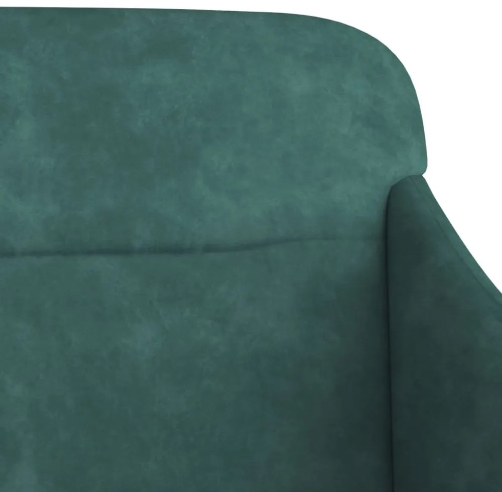 vidaXL sötétzöld bársonypad 110 x 76 x 80 cm