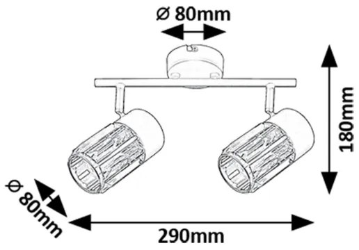 Rabalux 73060 - Spotlámpa VENARO 2xE14/15W/230V