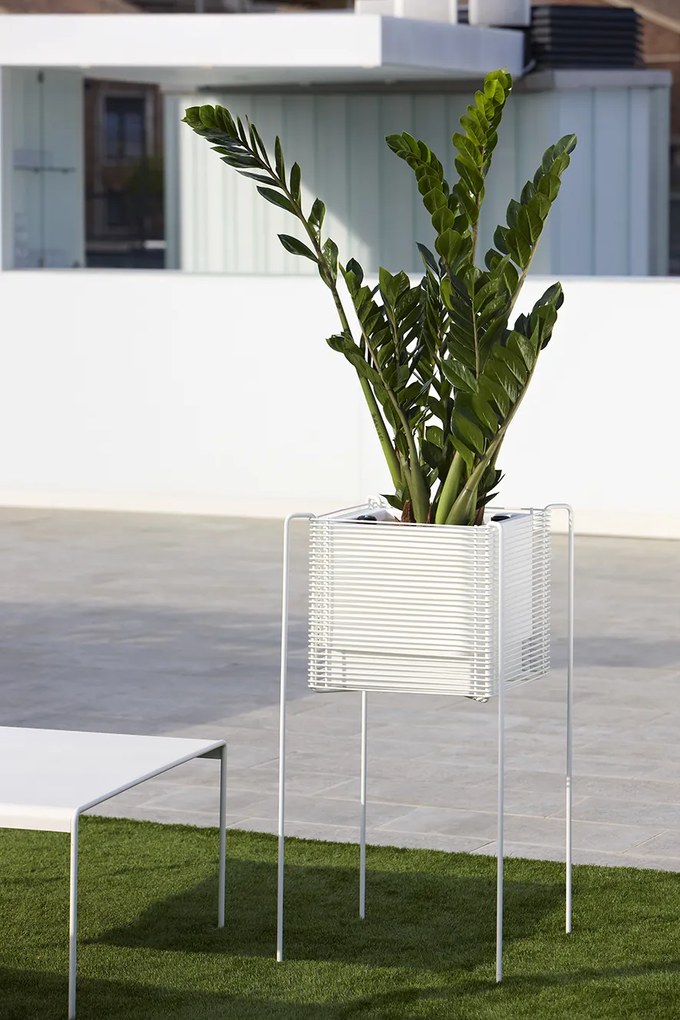 Szögletes önöntöző ZEN ültetőgép, magas, többféle változatban - Hobby Flower szín: fehér