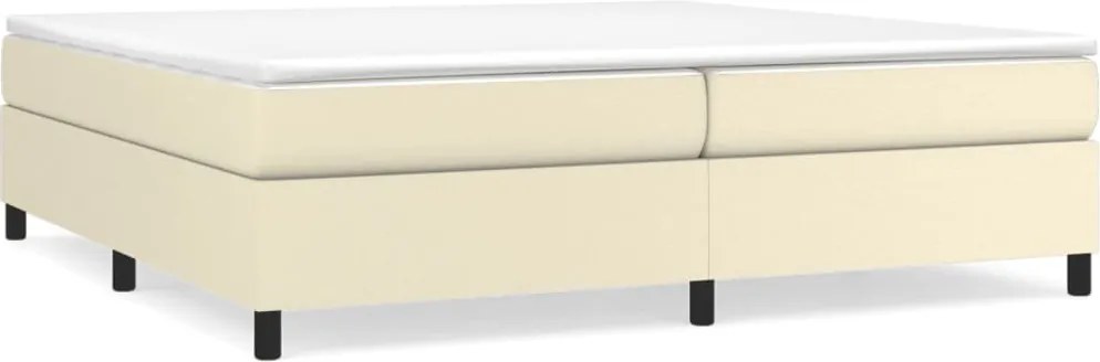 vidaXL krémszínű műbőr rugós ágy matraccal 200 x 200 cm