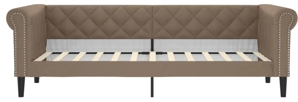 cappuccino színű kihúzható műbőr heverő 90 x 200 cm