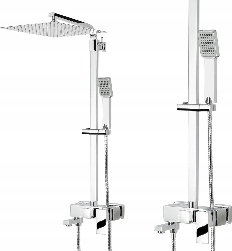 Zuhanyszett Kád Zuhanyoszlop Esőztető Kifolyócsővel 30 CM