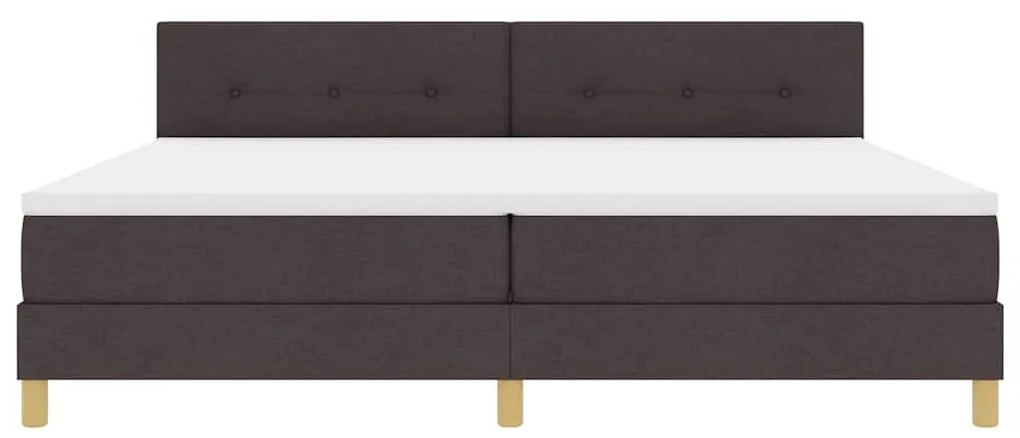 Boxspring ágy matraccal sötétbarna 200 x 200 cm szövet