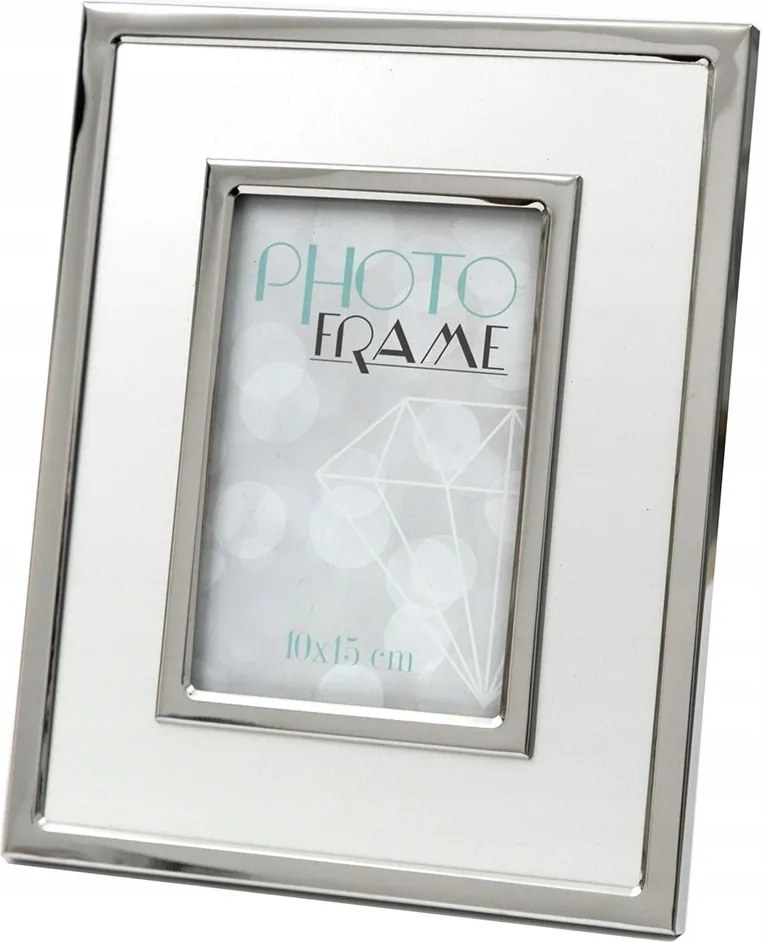 Ezüst Képkeret 10x15cm Fém Glamour Modern Fényes
