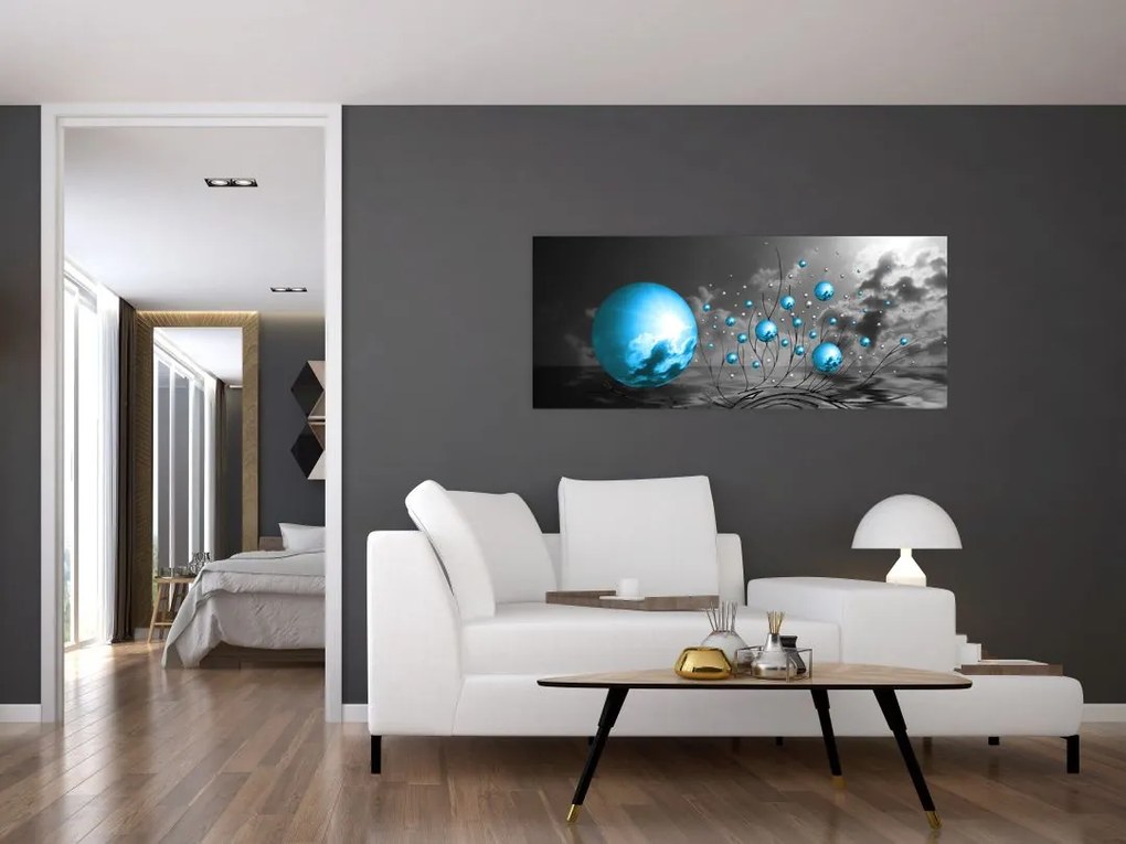 Sötétkék gömbök képe (120x50 cm)