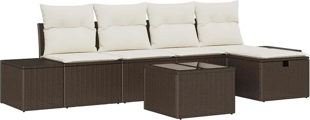 vidaXL Kanapé Szett párnával 6 pcs polirattan