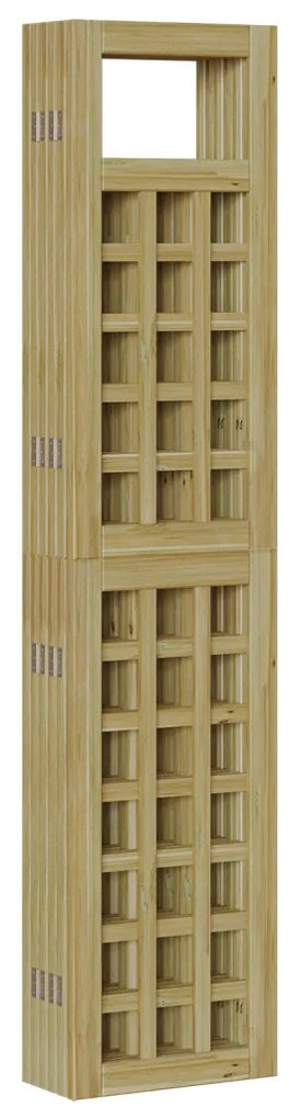Kültéri Védő Képernyő, 6 Panel, Kezelt Fenyőfa