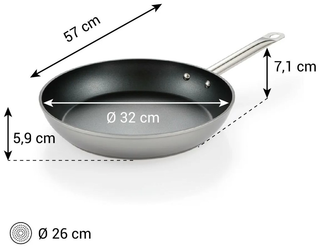 Tescoma GrandCHEF+ serpenyő átmérője 32 cm, 32 cm átmérőjű