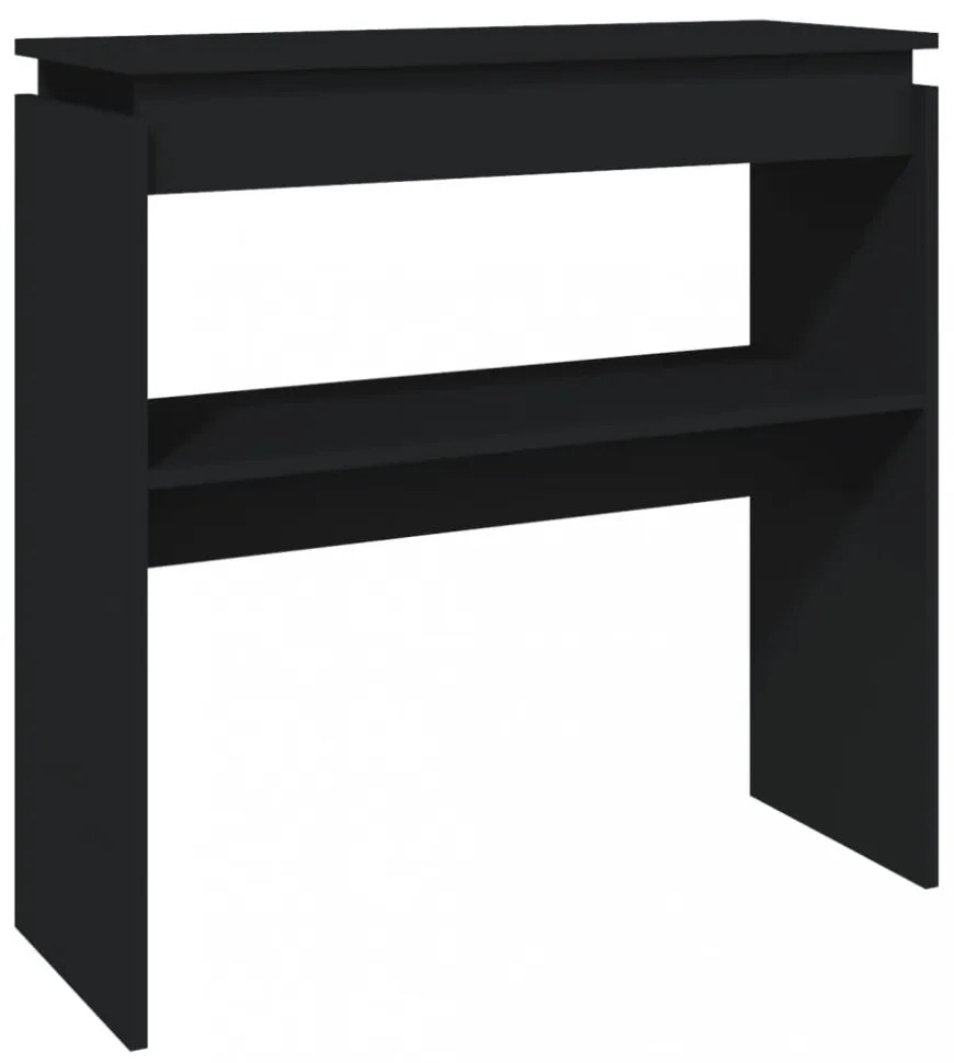 fekete szerelt fa tálalóasztal 80 x 30 x 80 cm