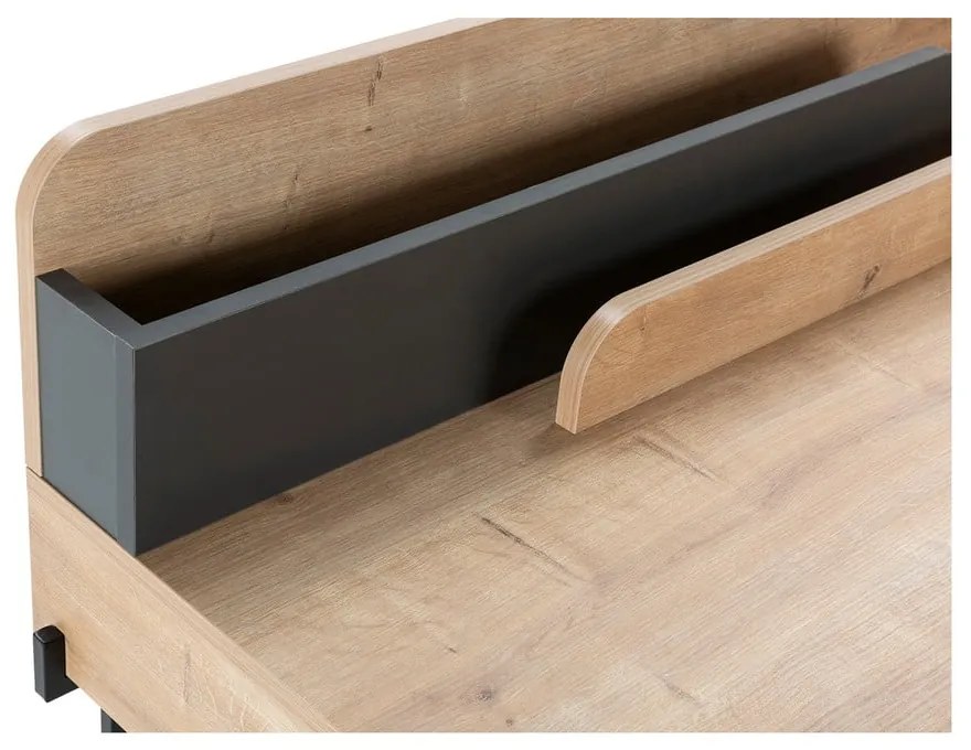 Tölgyfa szekreter típusú íróasztal 60x113 cm Lila – Marckeric