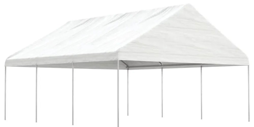 fehér polietilén pavilon tetővel 6,69 x 5,88 x 3,75 m