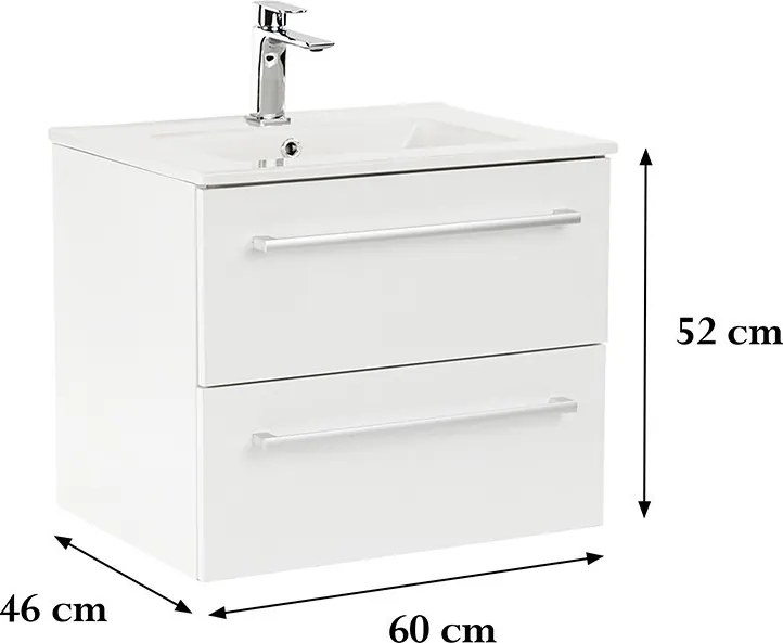 Vario Clam 60 Fürdőszoba alsó szekrény mosdóval