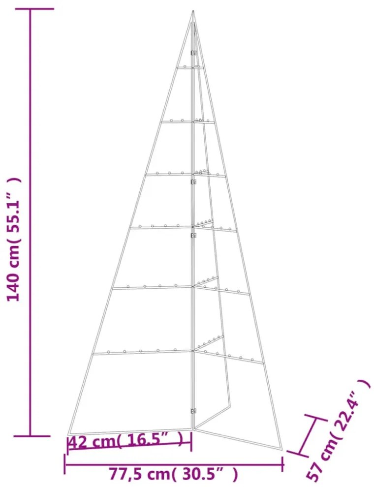 fekete fém karácsonyfa dekorációhoz 140 cm