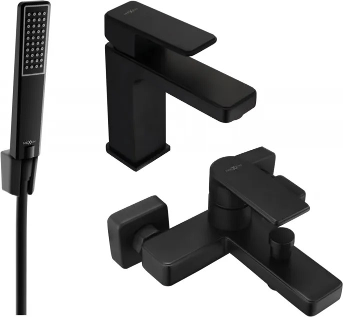 Mexen Mino R72 fürdőkád szett, fekete - 72403R72-70