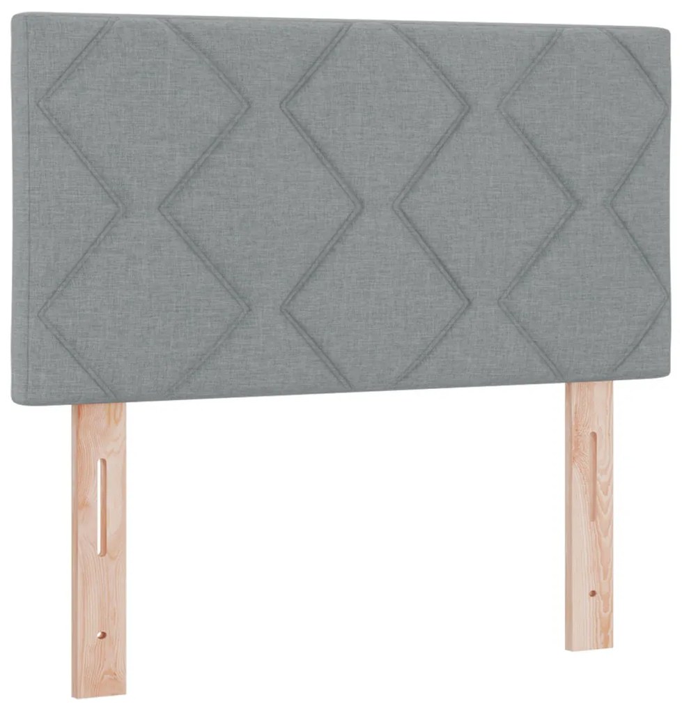 LED háttámla gyémántblokkok dizájnnal világosszürke 80 cm szövet