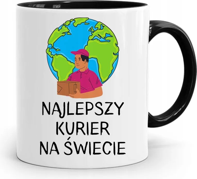 Fekete Bögre Futárnak A Világ Legjobbja fényképes nyomattal