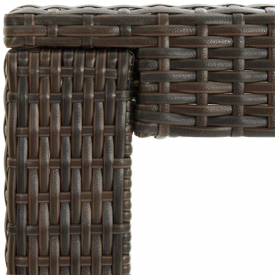 barna polyrattan kerti bárasztal 140,5 x 60,5 x 110,5 cm