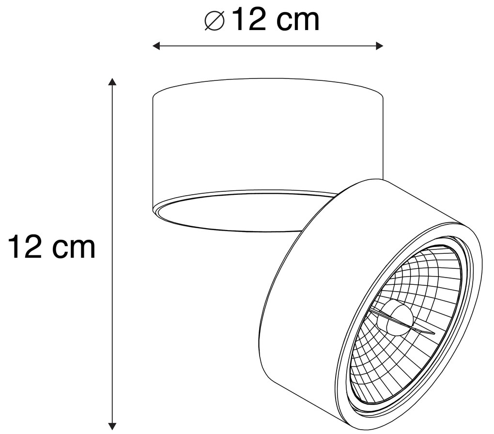 2 db modern fekete kerek állítható reflektor készlet - Go Nine