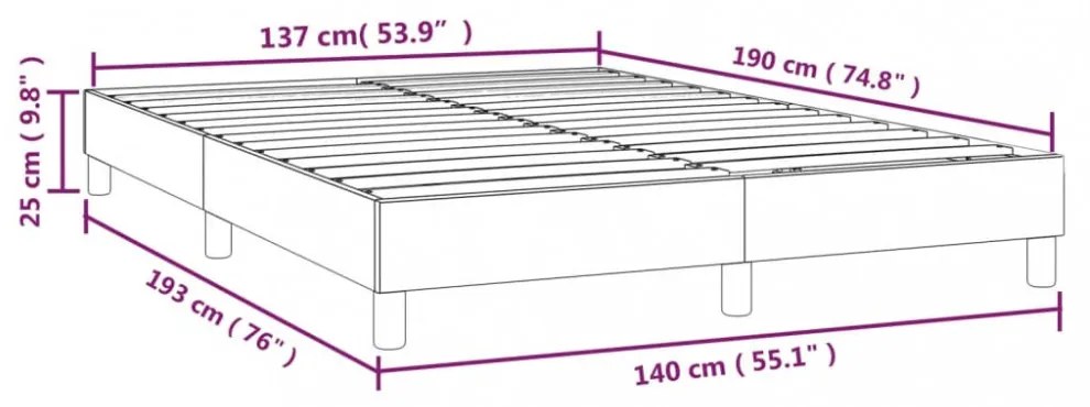 sötétszürke szövet rugós ágykeret 140 x 190 cm