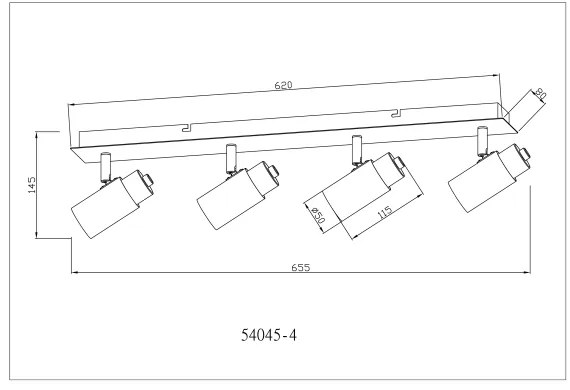 Globo 54045-4 - Spotlámpa MATTI 4xE27/40W/230V