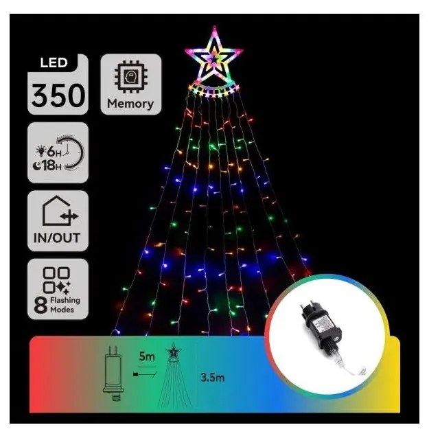 Aigostar - LED RGBY Kültéri karácsonyi fényfüzér 350xLED/6W/230V 3,5m IP44