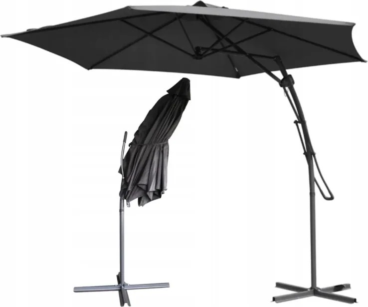 Kerti oldalsó napernyő 300cm Kényelmes árnyék a hajtókar forgatása nélkül