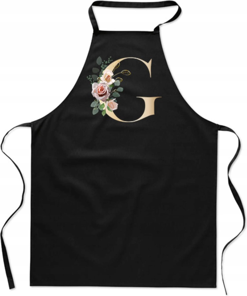 Konyhai Kötény fekete G Betűvel monogram Gergely FA_332_cz