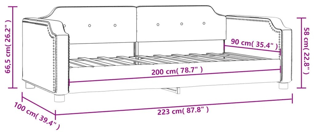 tópszínű szövet kanapéágy 90 x 200 cm