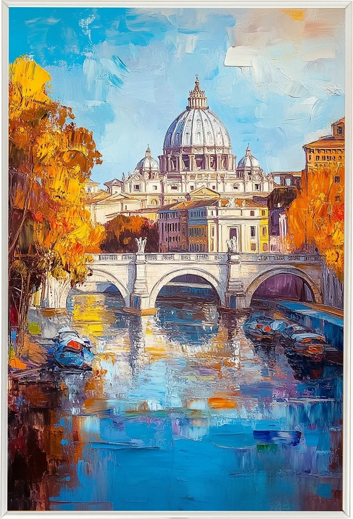 Poszter Alumínium Keret Róma Város Vatikán Bazilika Tiber Ősz 40x60