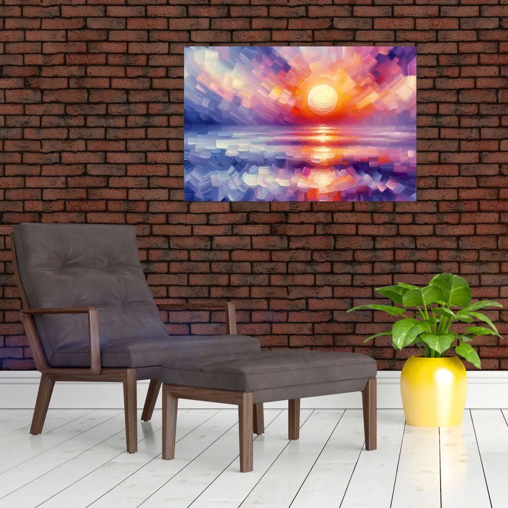 Kép - Színes művészi naplemente (90x60 cm)